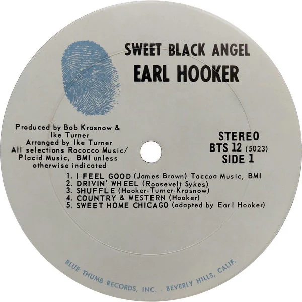 EARL HOOKER, Sweet Black Angel (Blue Thumb Records; BTS 12, US 1969, Pasteback Sleeve) LP VG+/VG - Image 3