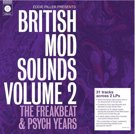 EDDIE PILLER, British Mod Sounds Volume 2 (The Freakbeat & Psych Years) (Demon Records; DEMREC1043, UK 2023, 2 Inners) LP VG+/VG+