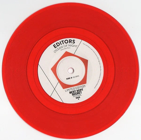EDITORS, Best Kept Secret (Play It Again Sam; PIASR871S, Netherlands 2016, Die Cut Sleeve, Red Vinyl) 7" EX/EX - Image 3