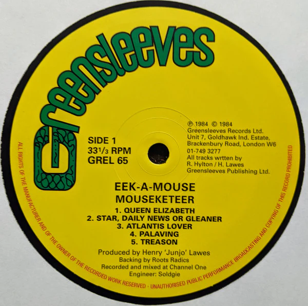 EEK-A-MOUSE, Mouseketeer (Greensleeves Records; GREL 65, UK ) LP VG/VG+ - Image 3