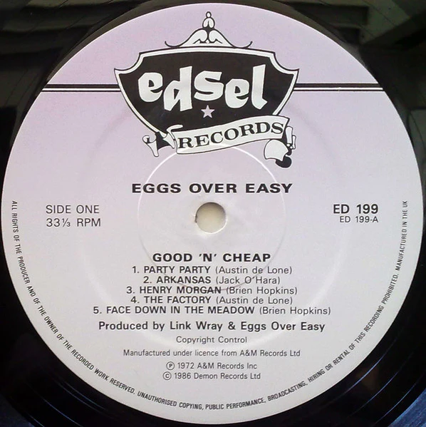 EGGS OVER EASY, Good 'N' Cheap (Edsel Records; ED 199, UK 1986 Reissue, Inner), SALE - Up to 50% Off the Original Price  LP VG/VG+ - Image 3