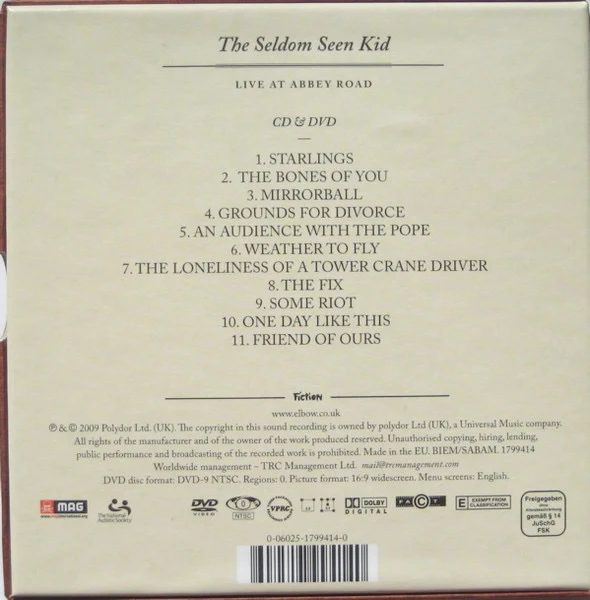 ELBOW AND THE BBC CONCERT ORCHESTRA, The Seldom Seen Kid Live At Abbey Road (Fiction Records; 1799414, UK 2009, Box Set, CD And DVD) 2xCD EX/EX - Image 2