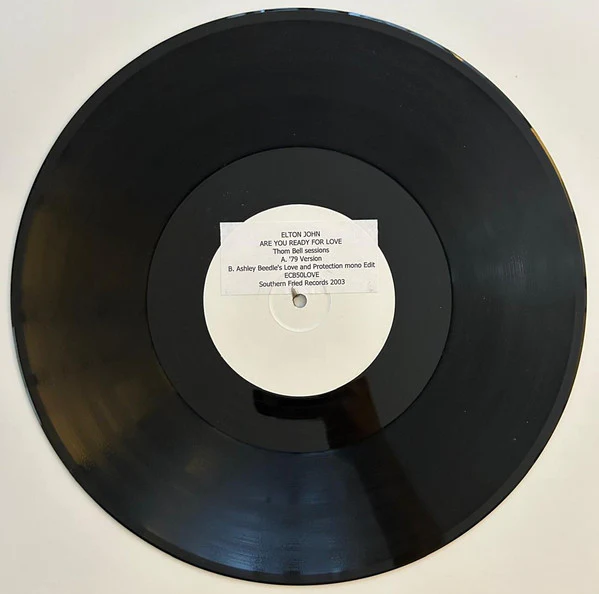ELTON JOHN, Are You Ready For Love (Southern Fried Records; ECB50LOVE, UK 2003, Stickered White Label, Generic Sleeve) 12" /VG