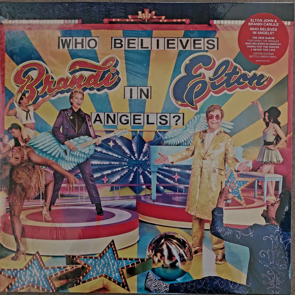 ELTON JOHN & BRANDI CARLILE, Who Believes In Angels? (EMI; EMIVX 2124, Europe 2025, Gatefold, Inner & Booket, Coke Bottle Green Vinyl) LP VG+/VG+