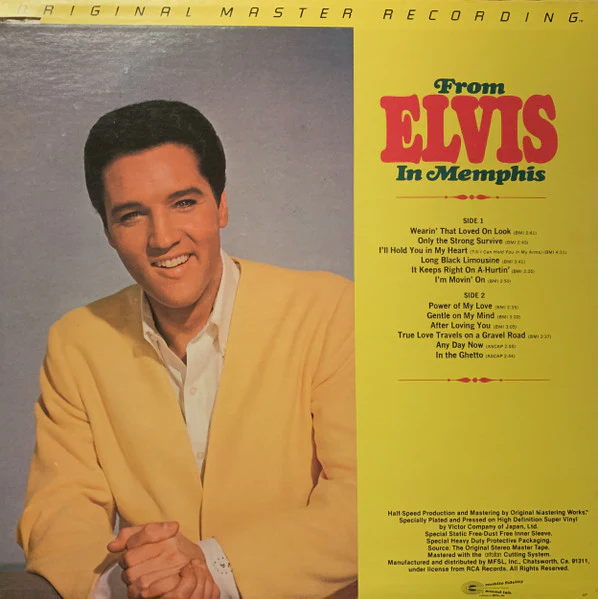 ELVIS PRESLEY, From Elvis In Memphis (Mobile Fidelity Sound Lab; MFSL 1-059, US 1981, Pasteback Sleeve, 4 Mobile Fidelity Inserts) LP VG/VG+ - Image 2