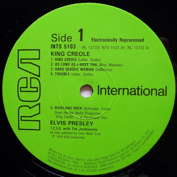 ELVIS PRESLEY, King Creole (RCA International Green Labels; INTS 5103, UK 1981 Reissue) LP VG/G+ - Image 3
