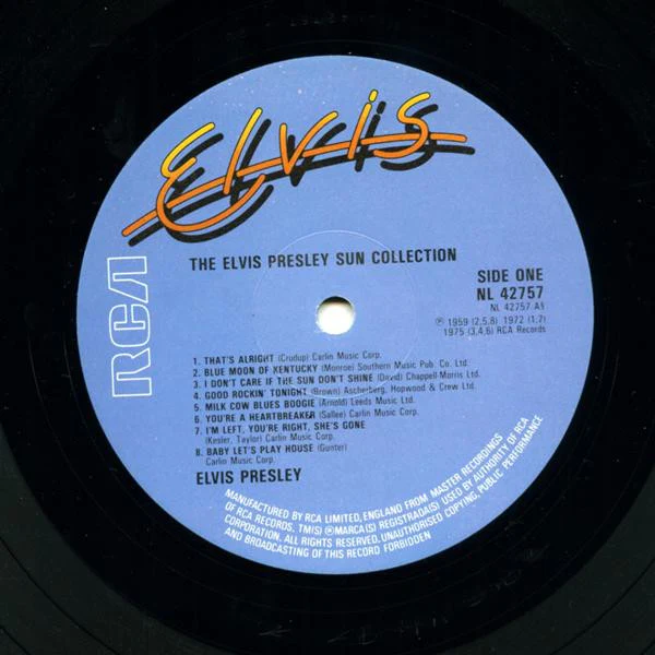 ELVIS PRESLEY, The Sun Collection (RCA Blue Labels; NL 42757, UK 1979 Reissue, Mono) LP VG/VG+ - Image 3