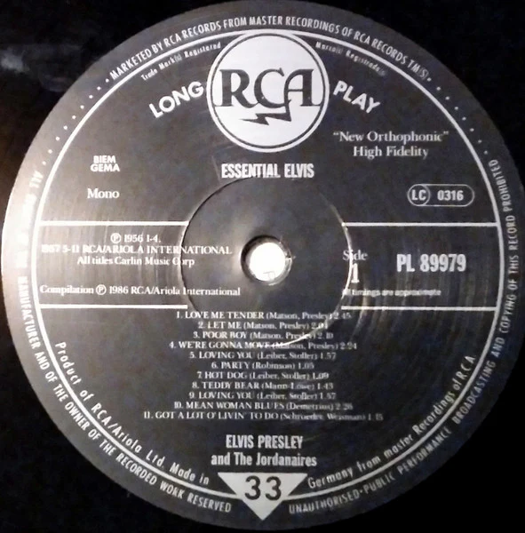 ELVIS PRESLEY WITH THE JORDANAIRES, Essential Elvis (An Original Soundtrack Recording) (RCA; PL 89979, UK 1986, Gatefold, No Promo Insert, Mono) LP VG/VG - Image 3