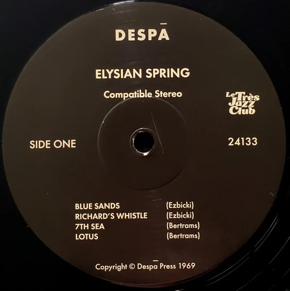 ELYSIAN SPRING, Glass Flowers (Le Tres Jazz Club / Despa; NO.349, UK 2018 Reissue, Pasteback Sleeve) LP VG+/G+ - Image 3