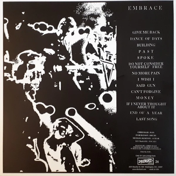 EMBRACE, Embrace (Dischord; Dischord 24, US 2009 Reissue, Insert, Red Vinyl) LP EX/VG+ - Image 2