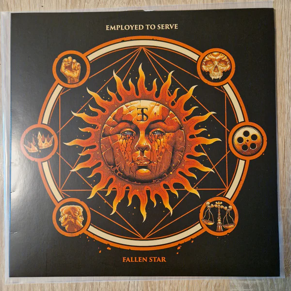 EMPLOYED TO SERVE, Fallen Star (Spinefarm Records; SPINE800736P, UK & Europe 2025, Insert, Orange w/ Black Sunburst Vinyl) LP VG+/VG+