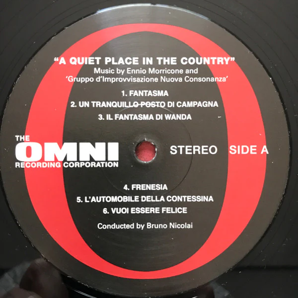 ENNIO MORRICONE AND GRUPO D'IMPROVVISAZIONE NUOVA CONSONANZA, A Quiet Place In The Country OST (The Roundtable / Omni Recording Corporation; ROMA101L, Australia 2014 Reissue, Gatefold, Inner LP VG+/VG+ - Image 3