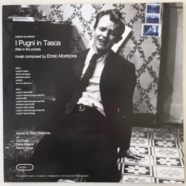 ENNIO MORRICONE, I Pugni In Tasca (Fists In The Pocket) - Original Soundtrack (Dagored; RED221C, Italy 2015, Blue vinyl) LP EX/EX - Image 2