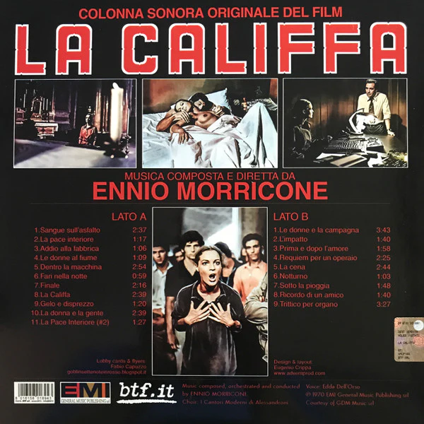 ENNIO MORRICONE, La Califfa (Colonna Sonora Originale Del Film) (btf.it ; VM LP 189, Italy 2016 Reissue, Gatefold, Pink Vinyl) LP EX/EX - Image 2