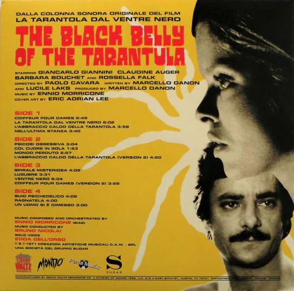 ENNIO MORRICONE, The Black Belly Of The Tarantula (Original Motion Picture Soundtrack) (Death Waltz Recording Company; DW049, UK 2015, With Obi) 2xLP EX/VG - Image 2