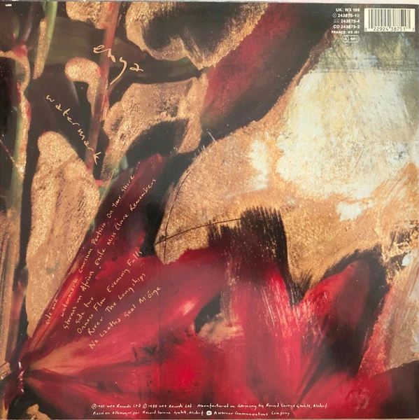 ENYA, Watermark (WEA; 243875-1, Europe 1988, Inner, "Published by Aigle Music" on A Side label ) LP VG/VG - Image 2