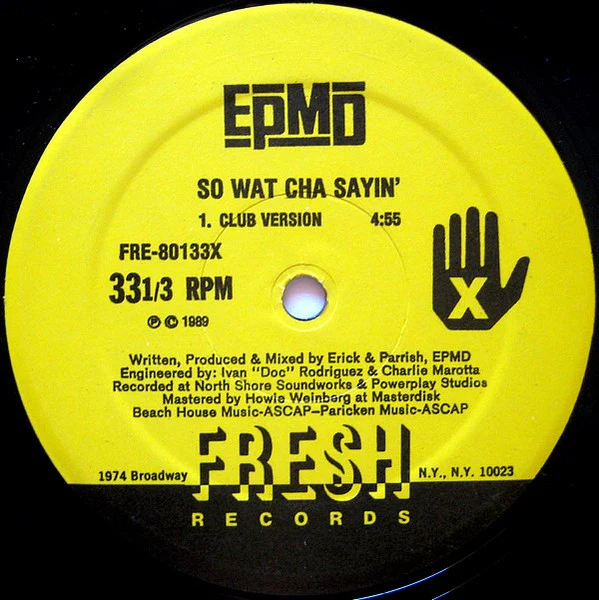 EPMD, So Wat Cha Sayin' (Fresh Records; FRE-80133, US 1998 Reissue) 12" G+/VG - Image 3