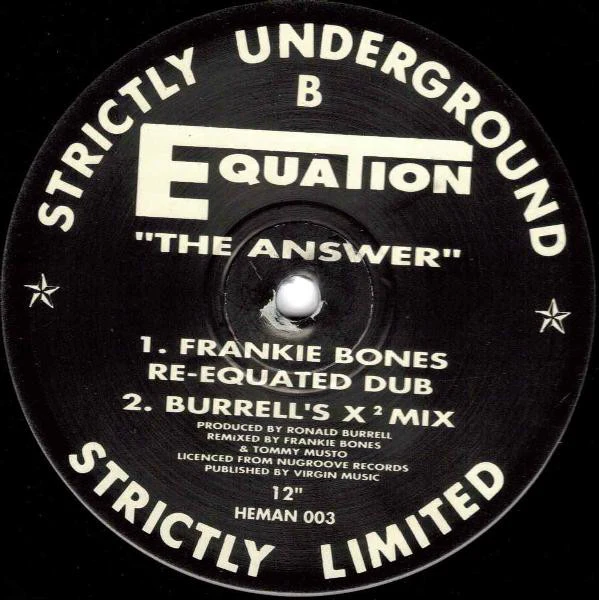 EQUATION, The Answer (Strictly Underground Records; HEMAN 003, UK 1990) 12" /G+ - Image 2
