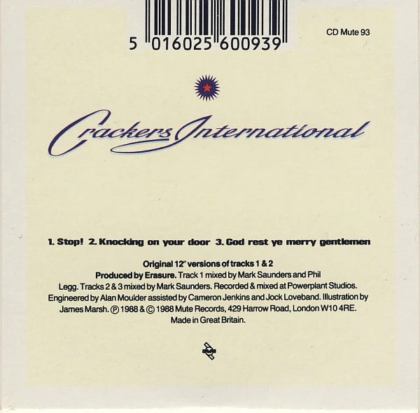 ERASURE, Crackers International (Mute; LCD Mute 93, UK 1988, Card Sleeve) 3"CDS VG+/VG+ - Image 2