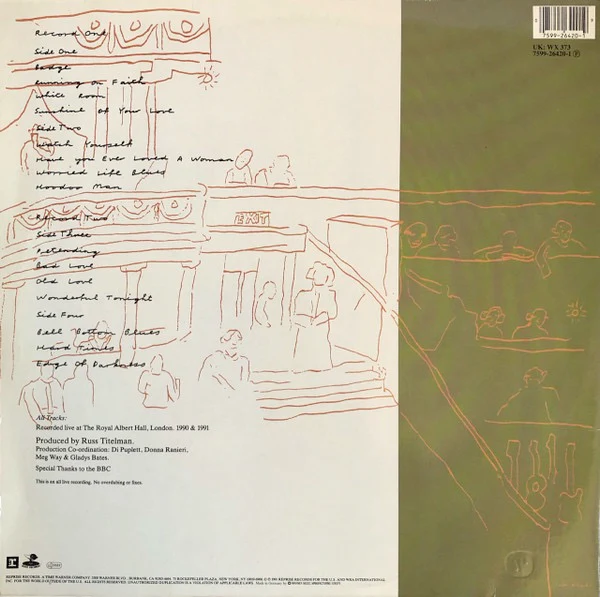 ERIC CLAPTON, 24 Nights (Reprise; 7599-26420-1, Germany 1991, Gatefold, 2 Inners, Warner logo in rim text on labels) 2xLP VG/VG+ - Image 2