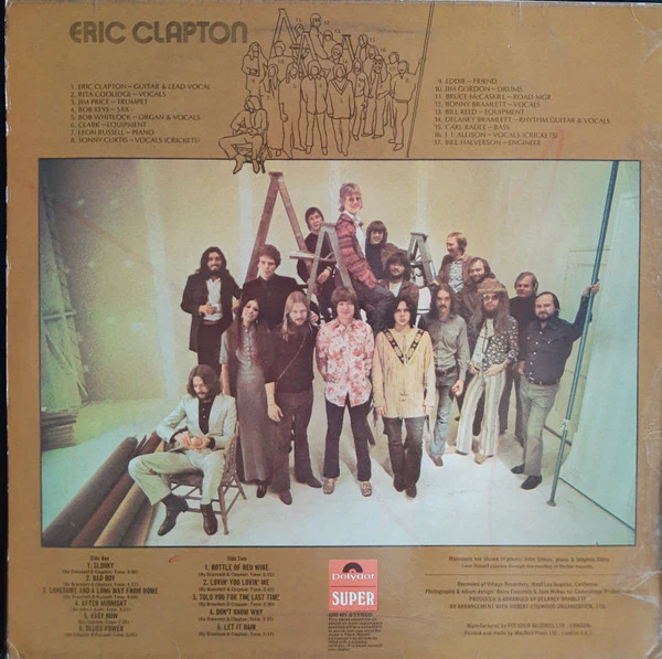 ERIC CLAPTON, Eric Clapton (Polydor; 2383021, UK 1971, Laminated Sleeve, Heavy Type on Label) LP G+/G - Image 2