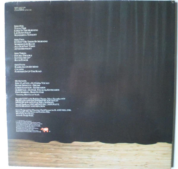 ERIC CLAPTON, Just One Night (RSO; RSDX 2, UK 1980, Gatefold) 2xLP VG+/VG+ - Image 2