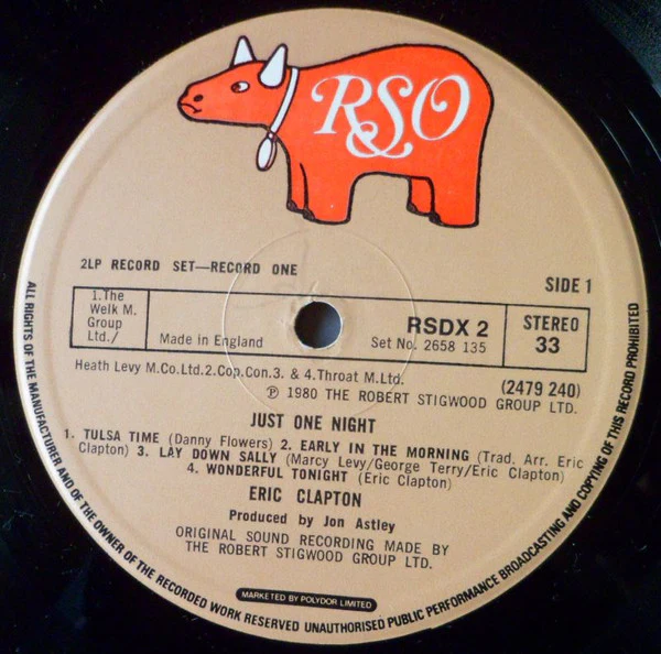 ERIC CLAPTON, Just One Night (RSO; RSDX 2, UK 1980, Gatefold) 2xLP VG+/VG+ - Image 3