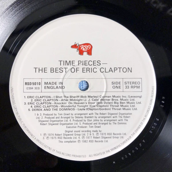 ERIC CLAPTON, Time Pieces (The Best Of Eric Clapton) (RSO White Labels; RSD 5010, UK 1982) LP G+/VG+ - Image 3
