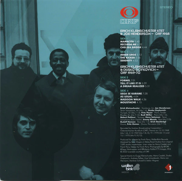 ERICH KLEINSCHUSTER 6TET, JOE HENDERSON & DUSKO GOYKOVICH, ORF / 1968-70 (WallenBink; WB015, UK 2022, Limited Edition 180 Gram) 2xLP VG+/VG+ - Image 2