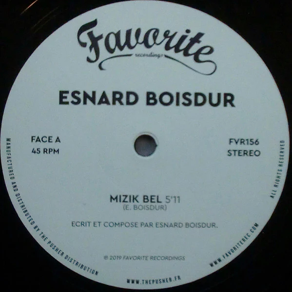 ESNARD BOISDUR, Mizik Bel (Favorite Recordings; FVR156, France 2019, Picture Sleeve) 12" EP VG+/VG+ - Image 3