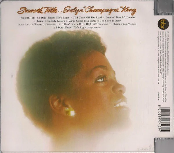 EVELYN "CHAMPAGNE" KING*, Smooth Talk (Big Break Records; CDBBR 0015, UK 2010 Reissue) CD VG/VG+ - Image 2