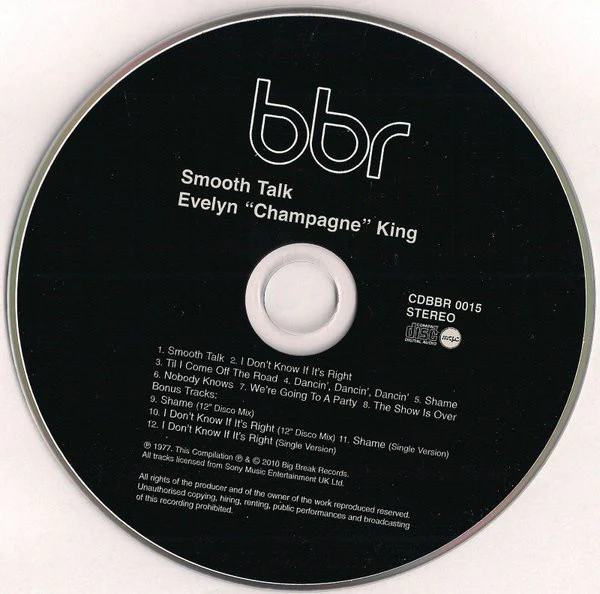 EVELYN "CHAMPAGNE" KING*, Smooth Talk (Big Break Records; CDBBR 0015, UK 2010 Reissue) CD VG/VG+ - Image 3