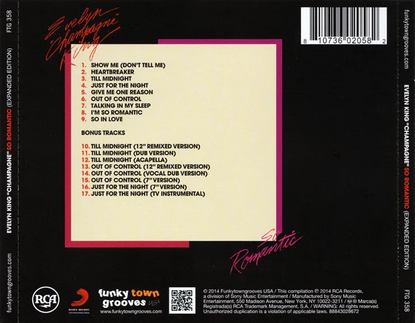 EVELYN "CHAMPAGNE" KING, So Romantic (Funkytowngrooves; FTG-358, US 2014 Reissue) CD EX/EX - Image 2