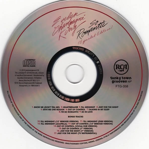 EVELYN "CHAMPAGNE" KING, So Romantic (Funkytowngrooves; FTG-358, US 2014 Reissue) CD EX/EX - Image 3