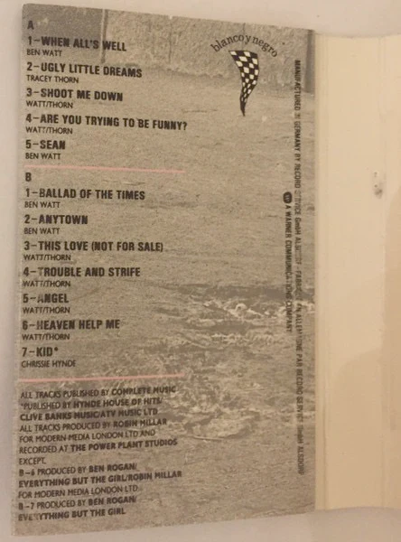 EVERYTHING BUT THE GIRL, Love Not Money (Blanco Y Negro; 240 657-4 , 	UK 	, J - Card) Cassette VG+/VG+ - Image 2