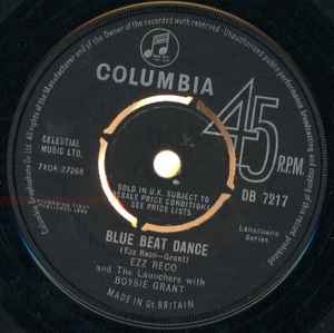 EZZ RECO AND THE LAUNCHERS WITH BOYSIE GRANT, King Of Kings / Blue Beat Dance (Columbia; DB 7217, UK 1964, Company Sleeve, 4 prong centre) 7" VG+/VG+ - Image 2