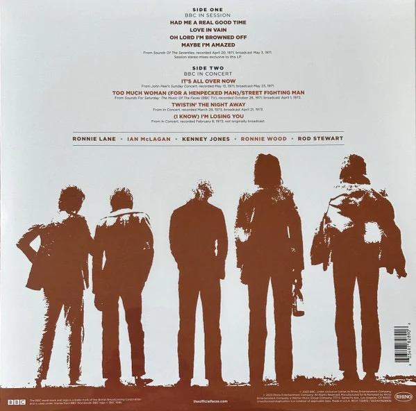 FACES, Had Me A Real Good Time At The BBC (In Session & In Concert 1971-1973) (Rhino Records; RCV1 725872, US 2023, Box Set, Record Store Day 2023, Limited Edition, Stereo, Mono, Orange Viny 2xLP NEW/NEW - Image 2