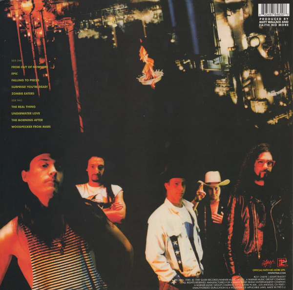 FAITH NO MORE, The Real Thing (Slash; RCV1 25878, USA & Europe 2020 Reissue, Inner, Yellow Vinyl) LP VG+/VG+ - Image 2