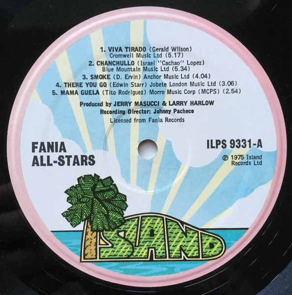 FANIA ALL-STARS, Fania All-Stars (Island Pink Rim; ILPS 9331, UK 1975) LP VG/EX - Image 3