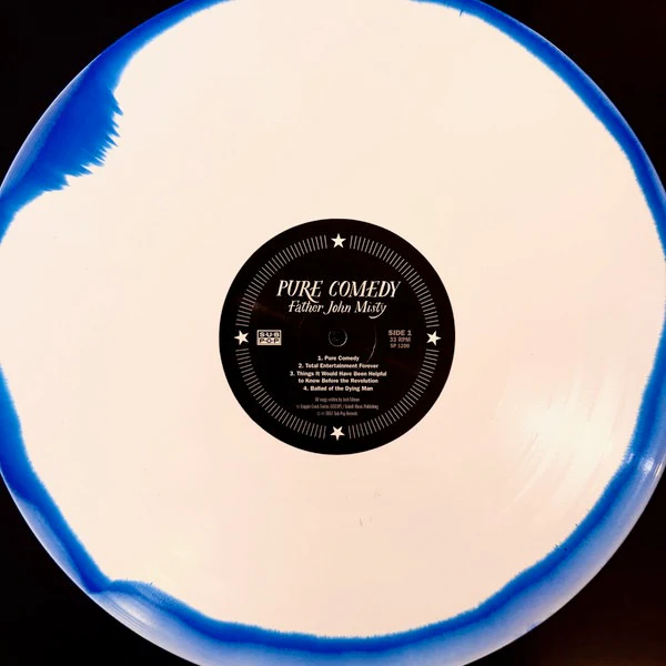 FATHER JOHN MISTY, Pure Comedy (Sub Pop; SP1200, Europe 2026 Reissue, Gatefold, 2 Inners, Indies Exclusive Blue & White Corona Vinyl) 2xLP NEW/NEW - Image 3