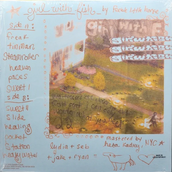 FEEBLE LITTLE HORSE, Girl With Fish (Saddle Creek; LBJ365LP, US 2023, Insert, Pink Vinyl) LP NEW/NEW - Image 2