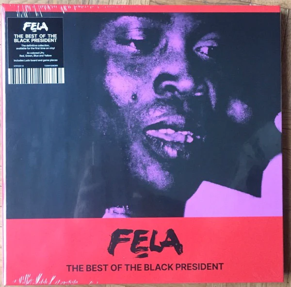 FELA KUTI, The Best of the Black President (Deluxe Vinyl) (Knitting Factory Records; KFR1001-8, UK 2025 Reissue, Limited Edition 4LP Set - Yellow Vinyl, Red Vinyl, Blue Vinyl, Green Vinyl, H 4xLP NEW/NEW