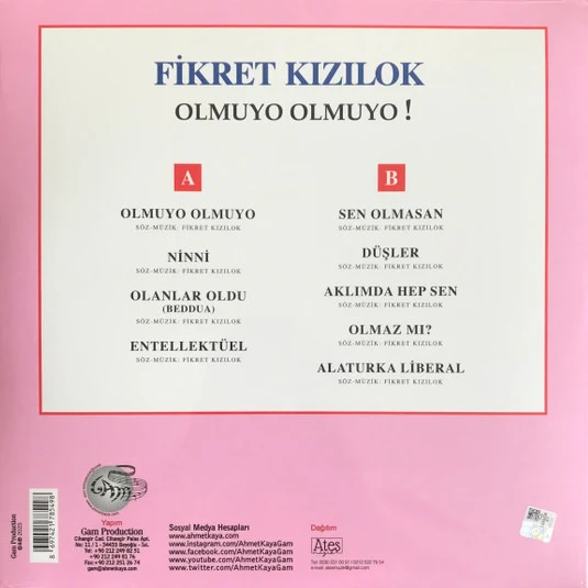 FIKRET KIZILOK, Olmuyo Olmuyo! (Gam Production; none, Turkey 2023 Reissue, Gatefold) LP NEW/NEW - Image 2