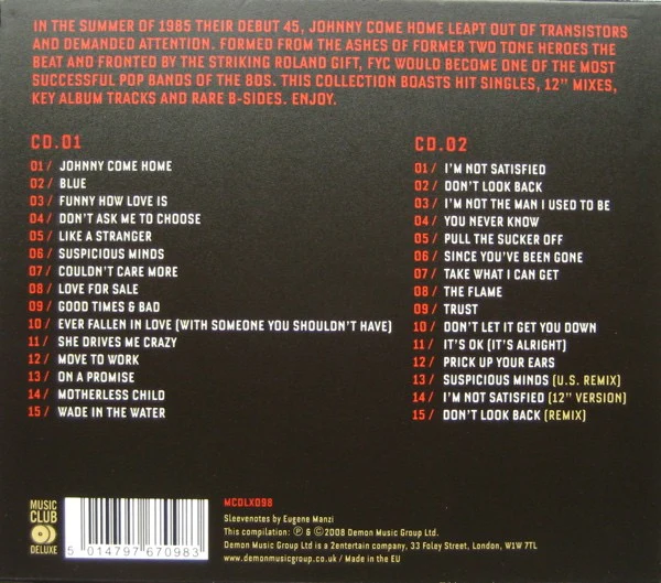 FINE YOUNG CANNIBALS, She Drives Me Crazy: The Best Of (Music Club Deluxe ; MCDLX098, Europe 2008, Card Slipcase with Jewel Case inside) 2xCD VG+/VG+ - Image 2