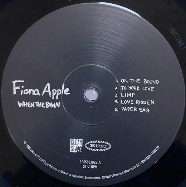 FIONA APPLE, When The Pawn (Clean Slate; 19658830251, Europe 2023 Reissue, Inner) LP EX/VG+ - Image 3