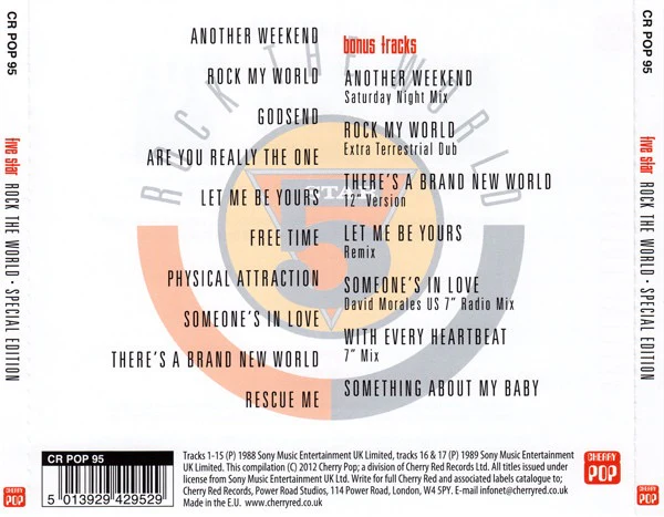FIVE STAR, Rock The World - Special Edition (Cherry Pop; CR POP 95, UK 2012 Reissue) CD EX/EX - Image 2