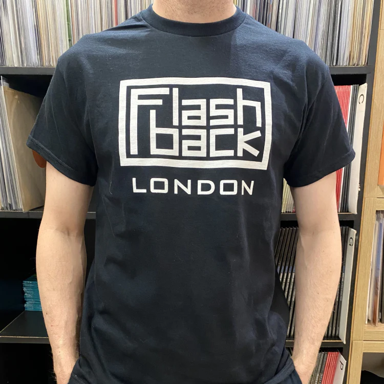 FLASHBACK LOGO T-SHIRT, London White Logo On Black Shirt - S (; 1535053, UK 2025, Gildan Heavy Cotton, SMALL BLACK MENS) Accessories NEW/NEW