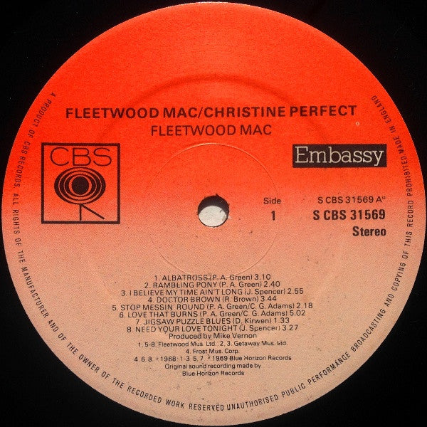 FLEETWOOD MAC & CHRISTINE PERFECT, Albatross (CBS; S CBS 31569, UK 1977) LP VG/VG+ - Image 3