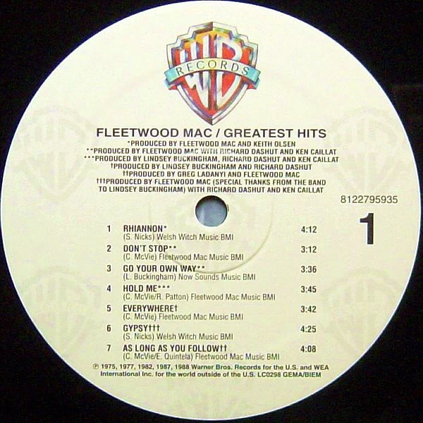 FLEETWOOD MAC, Greatest Hits (Warner; 8122795935, Europe 2020 Reissue, Inner) LP NEW/NEW - Image 3