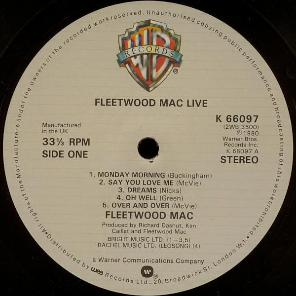 FLEETWOOD MAC, Live (Warner Bros. Records ; K 66097, UK 1980, Gatefold, 2 Inners) 2xLP G+/VG - Image 3